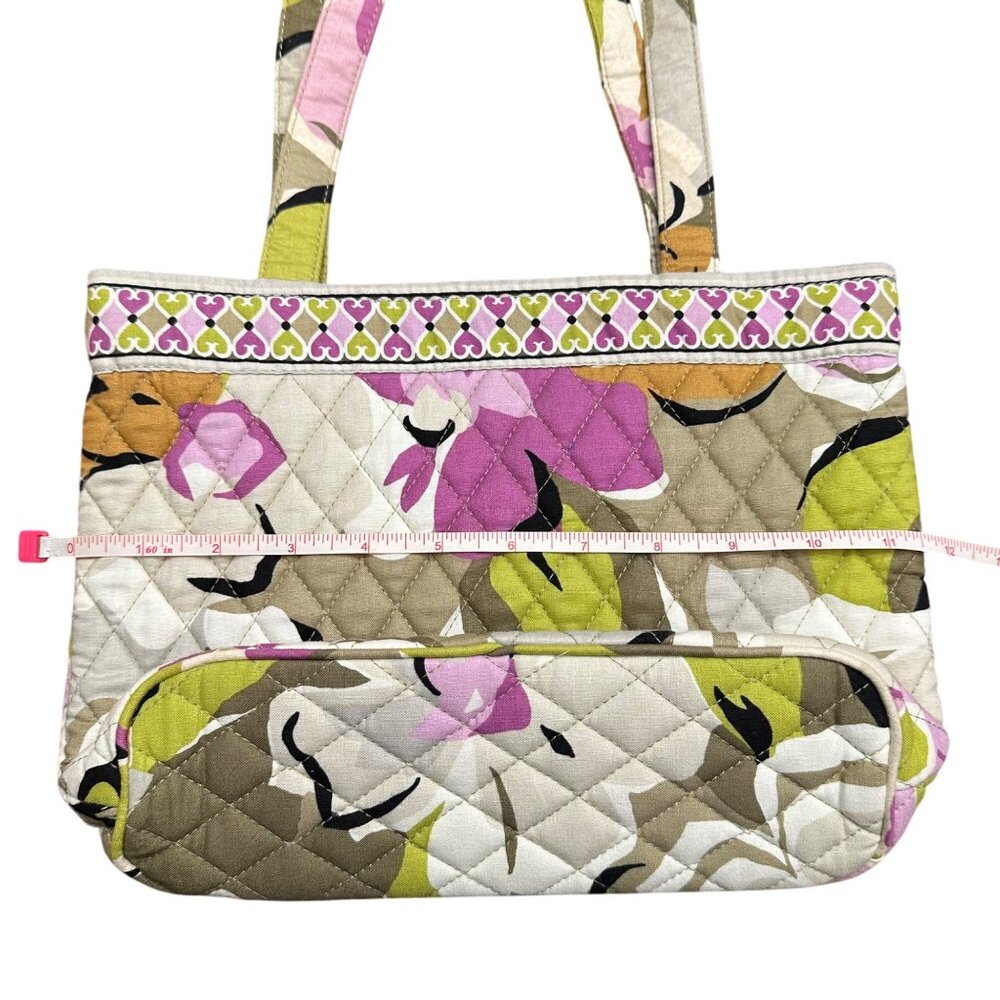 Vera Bradley Tote Zippered Small Floral Portobello Purple Floral Misprint Flaw - Picture 7 of 12